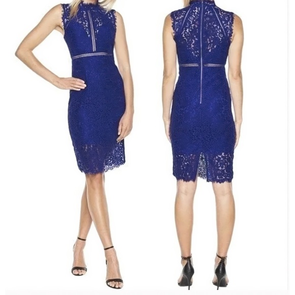 NWT Bardot Lace Sheath Women’s Size 6 Cocktail Dress Cobalt Blue - Picture 1 of 10